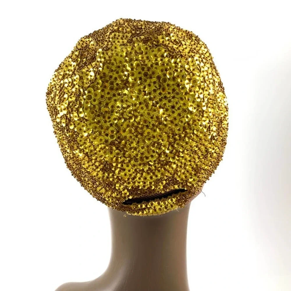 Rare 1980's gold sequin baseball cap by FASHION FANTASY - Picture 5 of 13